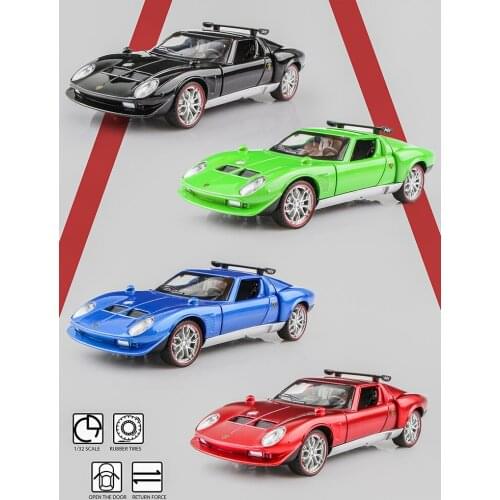 Simulation Exquisite Diecasts Toy Vehicles Festival Gifts For Children P400 Miura Classic Supercar CheZhi 1:32 Alloy Model Car