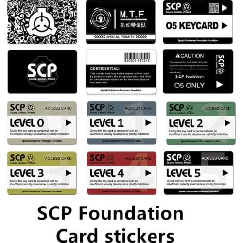 SCP Foundation Crystal Card Stickers Access Card Sticker Secret Laboratory COS Cover Stickers