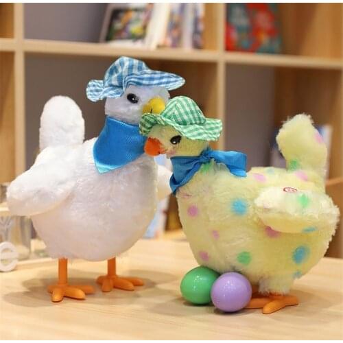 Hen Laying Eggs Plush Magic Chicken Stuffed Toy Electric Music Dancing Kids Gift Funny Biological Educational Kids Present Gift