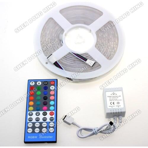 5m RGBW RGB LED Strip tape ribbon flexible light 12V smd 5050 Waterproof IP65 40Keys IR remote control + DC12V 8A Controller