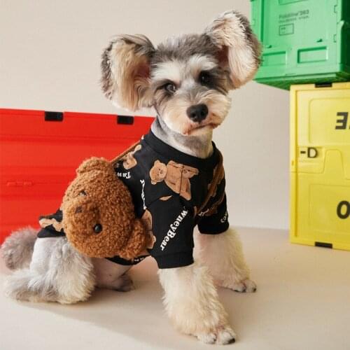 Hot Sale Dog Cute Bear Fleece Four Season Outfit Good Quality Cotton Cloth With Bag Fashion Style