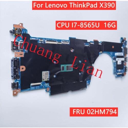 For Lenovo ThinkPad X390 Laptop Motherboard LBB-1 MB 18729-1 with CPU I7-8565U16G FRU 02HM794 100% Fully Tested