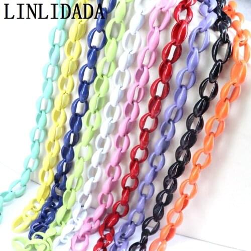 3 Meters, New Fashion Metal Chain Colorful Enamel Link Chain for Jewelry Making Findings DIY Supplies