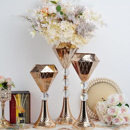 Metal Candle Holders Flowers Vase Candlestick Centerpieces Road Lead Candelabra Centerpieces Wedding porps Christmas decoration