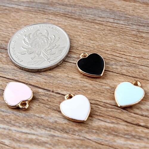 20pcs/lot Trendy Heart Shape Oil Drop Charms Alloy Pendant Fit For DIY Bracelet Necklace Fashion Jewelry Charms