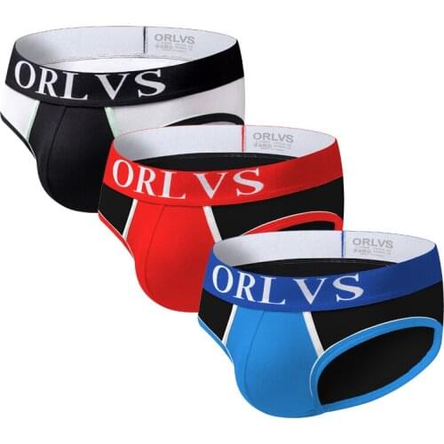 ORLVS Brand sexy underwear men briefs Cuecas sissy playful printed Gay Underwear calzoncillos hombre slips Male Panties Hot