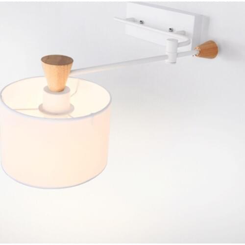 American Black White Wall Mounted Lamp Modern Simple Swing Arm Wall Lights Bedroom Bedside Reading Night Light Wall Sconce WL289