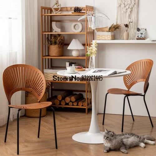 Nordic Shell Dining Chair Home Designer Sun Chair Net Red In Retro Round Back Makeup Creative Simple Lounge Chair