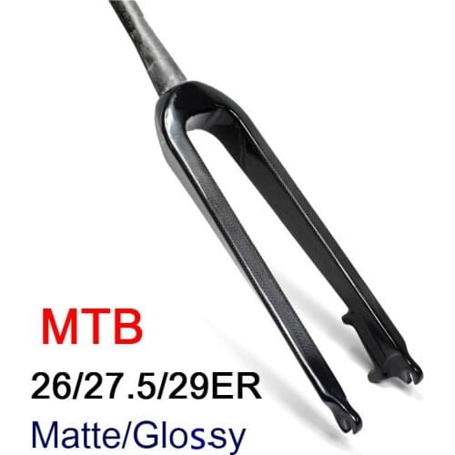 29/27.5/26 inch Full carbon bicycle front fork mountain bike 1-1/8"disc brake 3K Matte/Glossy Conical tube Rigid MTB fork