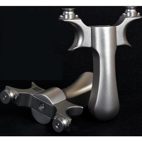 Professional outdoor precision new titanium alloy flat rubber band slingshot portable slingshot high-quality hunting catapult