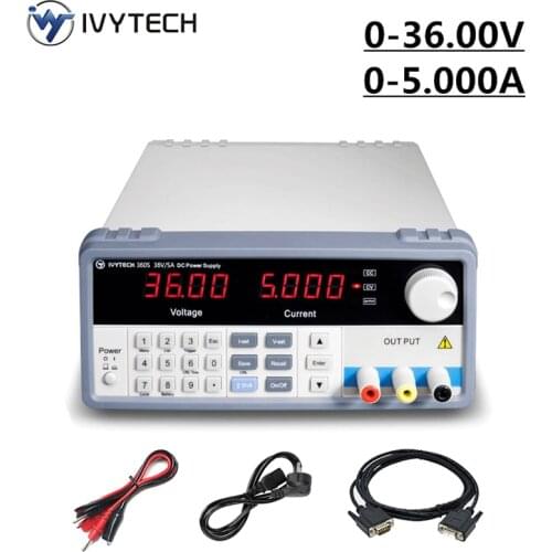 IVYTECH Programmable Power Supply 36V 10A 60V 5A Digital Regulated Switching Lab Bench Power Supplies DC Power Source Adjustable