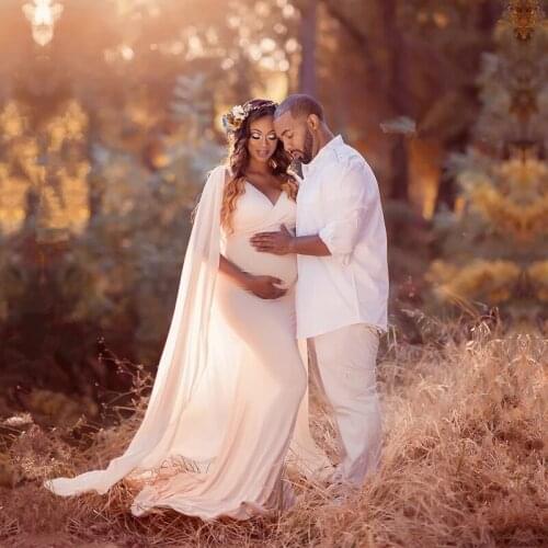 New Chiffon Maternity Pregnancy Dress Photography Props Sexy Maxi Maternity Gown Long Pregnant Dresses Photo Shooting For Women