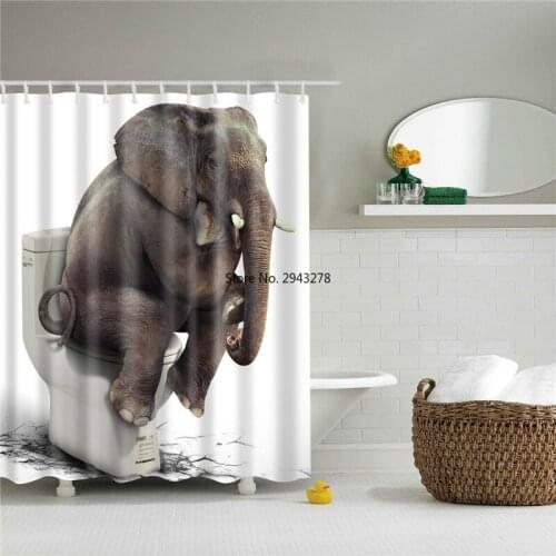Animal Elephant Bathroom Curtains high quality 3D printing shower curtain waterproof polyester washable bath screens home decor