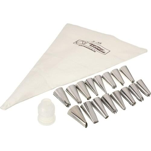 18 PCS/Set Silicone Pastry Bag Tips Kitchen DIY Icing Piping Cream Reusable Pastry Bags +24 Nozzle Set Cake Decorating Tools