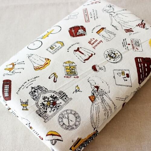 Lovely Woven Fabric Print Canvas Polyester Cotton Fabric For Curtain Or Bag W300022