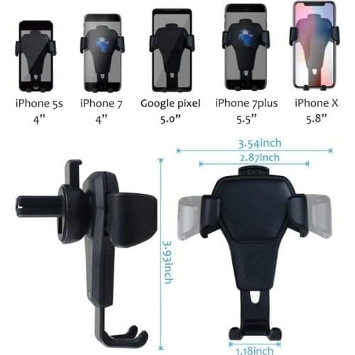 Universal Car Mobile Phone Holder Air Vent Mount Stand No Magnetic for Audi A-series C-series S-series SQ-series RS-series Q3 Q5