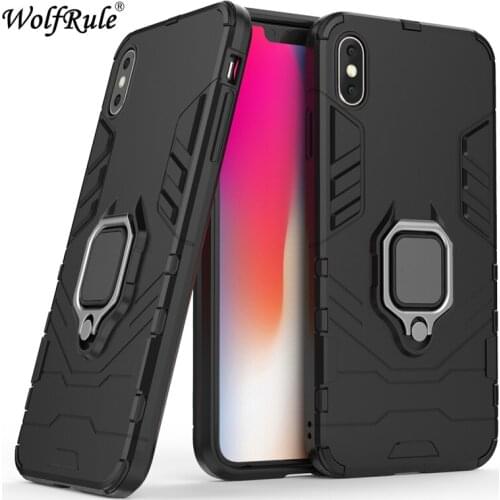 WolfRule Case For Iphone XS Max TPU Hard PC Case Ring Holder Stand Magnetic Armor Case For Apple Iphone XS Max Phone Shells 6.5"