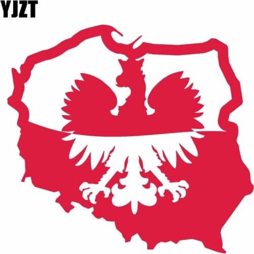 YJZT 15.7CM*14.6CM Poland Eagle Flag Car Sticker Car Body Window Decal 6-1173