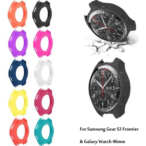 Full Protect Soft TPU Protective Case For Samsung Galaxy Watch 46mm Cover Frame Band For Gear S3 Frontier Silicone Case