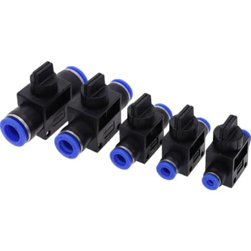 10PCS Pneumatic Fittings HVFF4 HVFF6 HVFF8 HVFF10 HVFF12 Air Pneumatic Hand Valve Fitting Hose Pipe Tube Push Into Connector