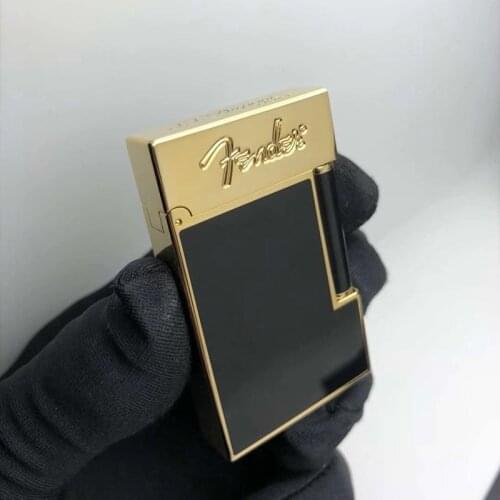 100% New vintage dupont bright sound gas lighter windproof copper body for cigarette