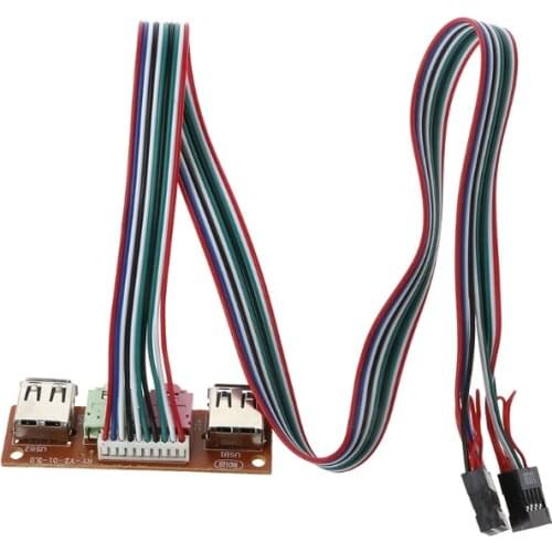 2-Port USB 2.0 Computer Case Front Panel Audio Jacks Port Mic Earphone Cable