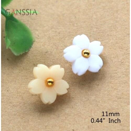 20pcs/lot Size:11mm Sakura Button Exquisite Rhinestone Flower Buttons Accessories Resin Shirt Button Decoration(SS-2401)