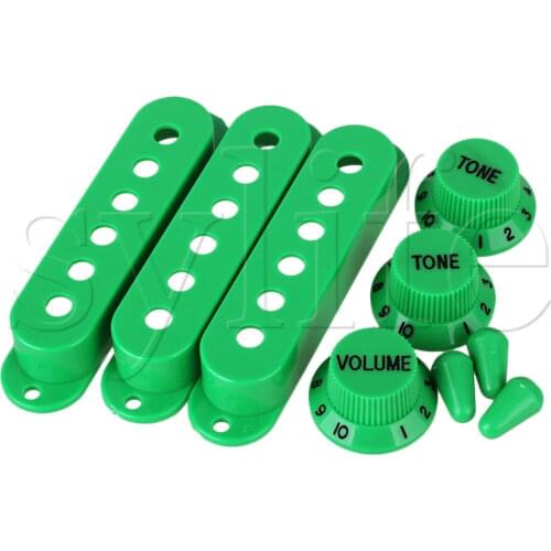 3 x Green Electric Guitar Single Coil Pickup Covers 48/50/52 1V2T Knob witch Tip