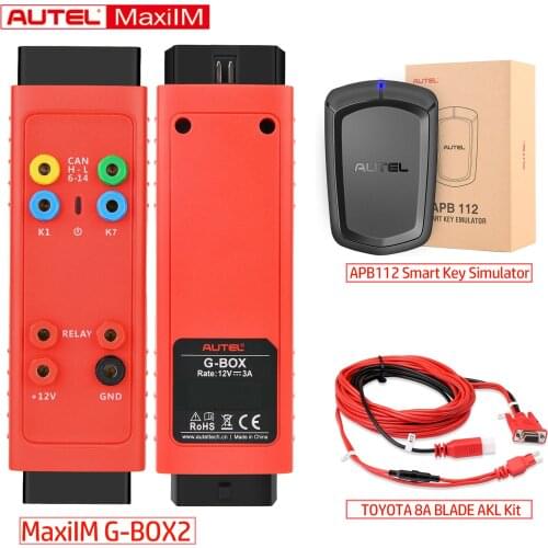 Autel MaxiIM IM608 Key Programming Programmer Tool, G-BOX2, APB112 Smart Key Simulator, TOYOTA 8A BLADE AKL Kit,Used w XP400 Pro
