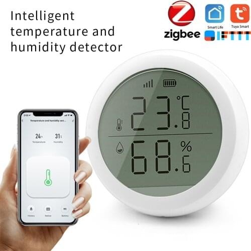 Tuya Smart life Zigee or WIFI Temperature And Humidity Sensor Indoor Hygrometer Smart Home Thermometer Detector With LCD Display