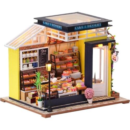 DIY 3D Doll House Miniature Wooden Dollhouses Set Furniture Kit with LED for Children Gift
