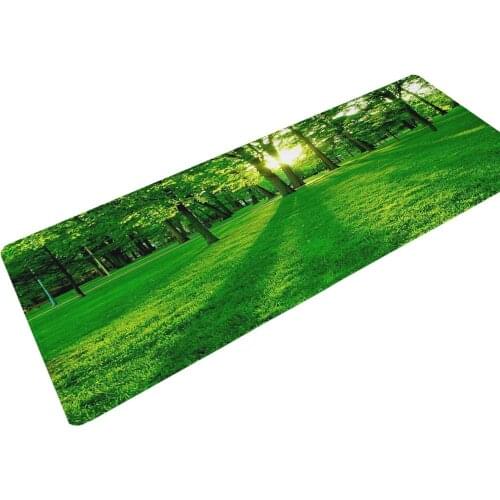 Long Kitchen Mat Flannel Floor Mat Carpet Green Grass Home Doormat Morden Rug Bedroom Living Room Bath Floor Mats Tapete