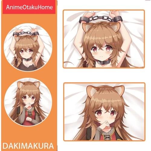Anime The rising of the shield hero Raphtalia Double-Sided Printed Pillowcase Otaku Bedding Decoration Dakimakura Pillow Case