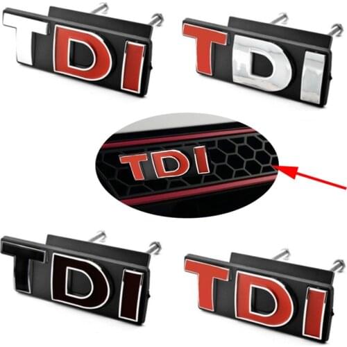 For TDI Car Front Grille Emblem For Volkswagen Passat Golf Polo 4 6 MK4 MK5 MK6 Rabbit Touran Magotan Metal Auto Modification