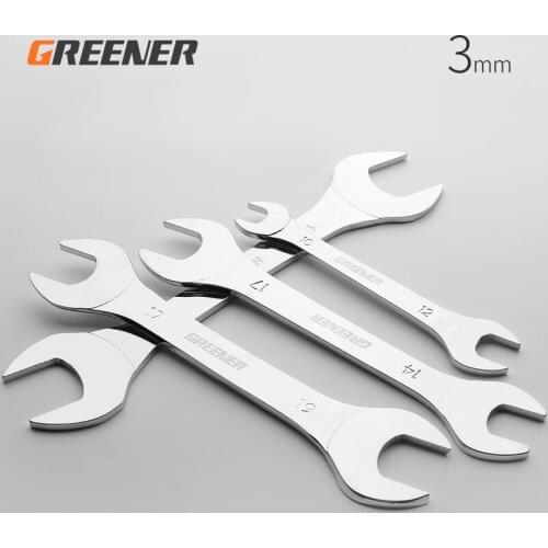 Greener 1Pc Double Head Open End Wrench 6-30mm Opening Dual Use-End Ultra-Tthin Small Wrench for Car Maintenance Hardware Tools