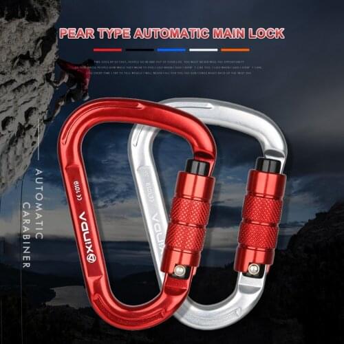 25KN Safety Auto Master Lock Carabiner Outdoor Rock Climbing Hanging Buckle Carabiner Outdoor Rock Climbing Equipment