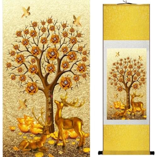 Chinese letter art painting the letter art silk scroll painting Traditional Chinese letter painting20190905022