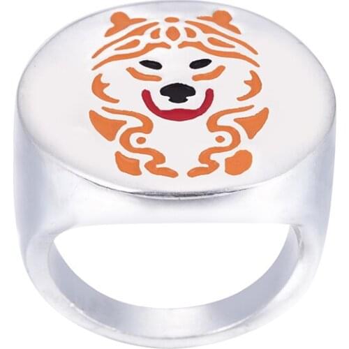 Alaskan Malamute ring with color selection enamel jewelry lovers and owners-Pet