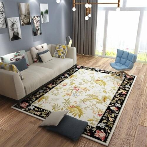Europe Classical Flower Plant Carpet Living Room Anti Slip Floor Carpet Floral Rug Bedroom Sofa Big Size carpet