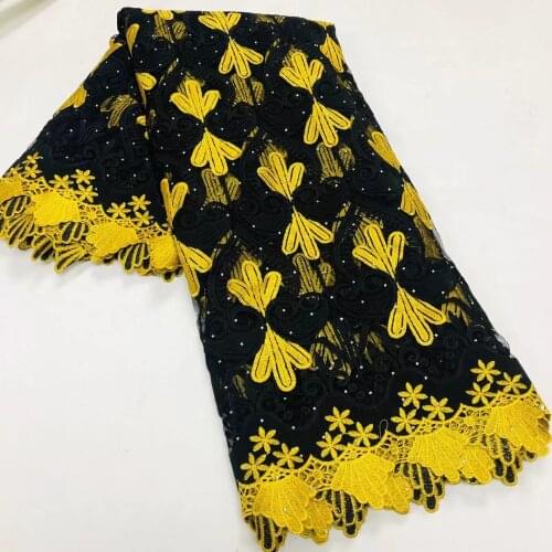 High Quality Embroidery voile lace in switzerland africa African Lace Fabric Cotton French lace 2.5yards/pc small piece fabric