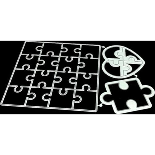 Heart Puzzle Metal Cutting Dies Stencil DIY Scrapbooking Album Stamp Paper Card Embossing Crafts Decor