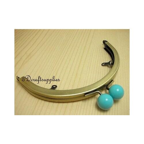 Metal purse frame glue on clasp clip half anti bronze 6 inch AB94M