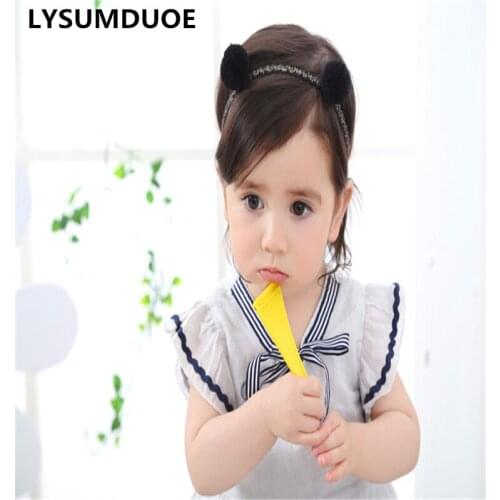 Korean Fashion Cotton Hairband Flower Headband Balls Rim Girls Headbands Black Hairbands Girls Hair Accessories Cute Headdress