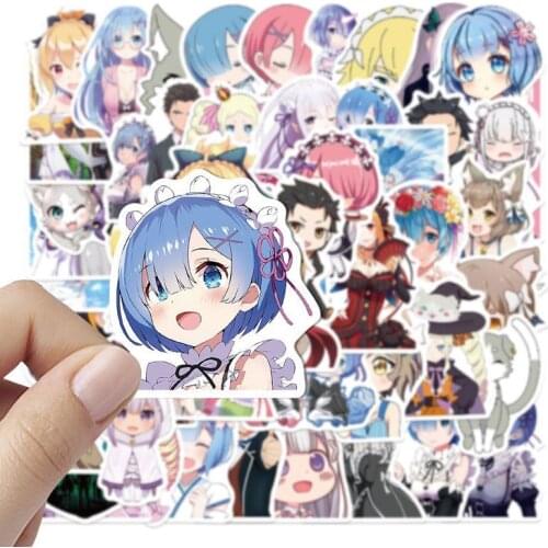Anime Re Zero:Life In A Different World From Zero Ram Rem Stickers For Car Bicycle Motorcycle Phone Laptop Travel Bag Decal