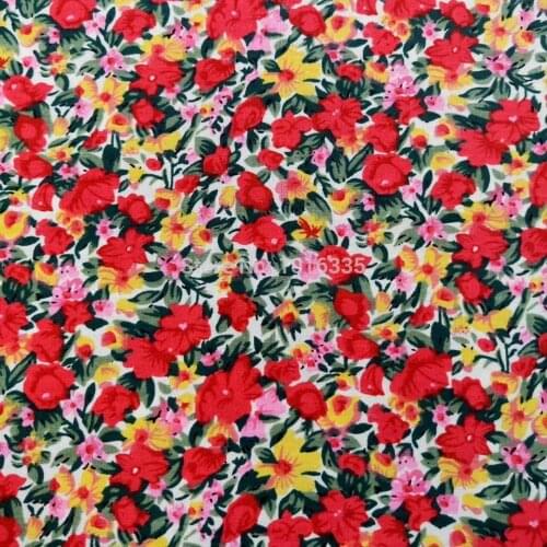 New arrive Poplin Fabric DIY Printed Cotton Sateen Poplin Fabric Dress Clothing Clothes Diy Material Daisy By the meter