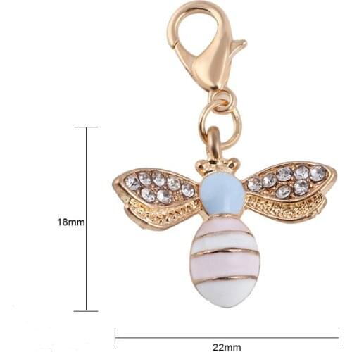 New Design Crystal Animal Bees Dangle With Lobster Clasp Bracelet Pendant Jewelry Gifts