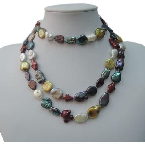 100% NATURE FRESHWATER PEARL NECKLACE,90 CM long freshwater pearl necklace ,mixed colors pearls