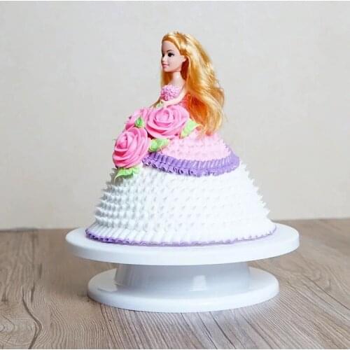 DIY Cake Turntable Plastic Cake Stand Cake Plate Turntable Cake Rotary Table Baking Tool Rotating Round Cake Decorating Tools