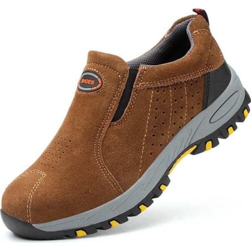 Labor insurance shoes factory direct anti-smashing anti-piercing protective shoes A pedal casual sports safety shoes