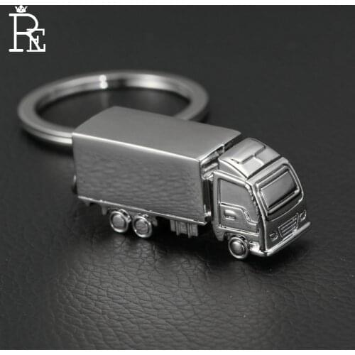 RE 100pcs/lot Zinc Alloy Key Chain Hot-sale creative high quality truck keychains metal zinc alloy keyring bijoux promotion gift